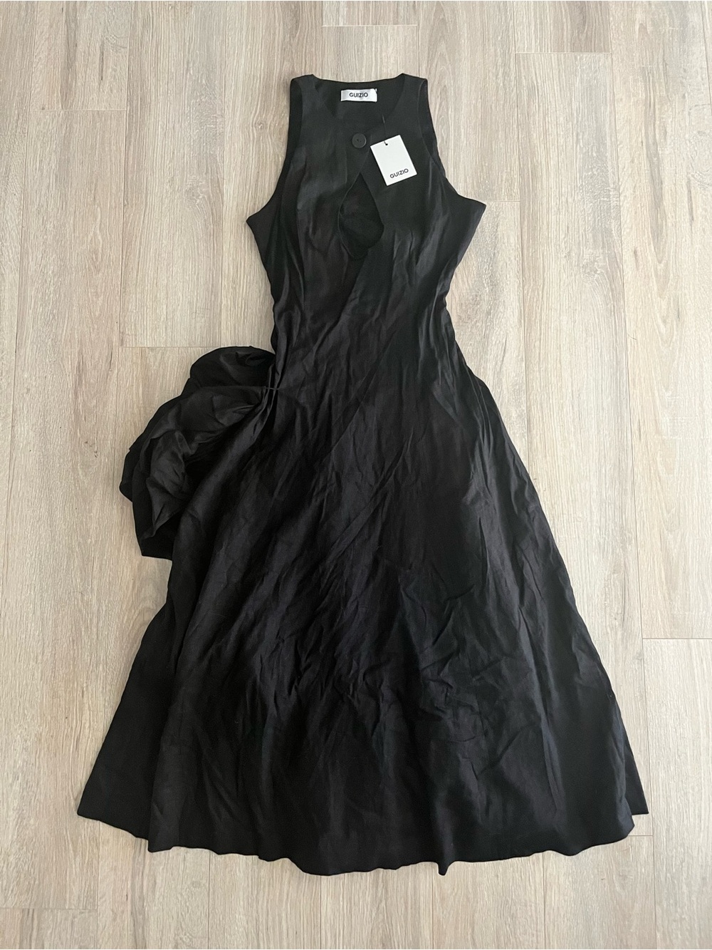 NWT Guizio New York Women’s Victoire Midi Dress Black - Size Medium - Picture 2 of 8
